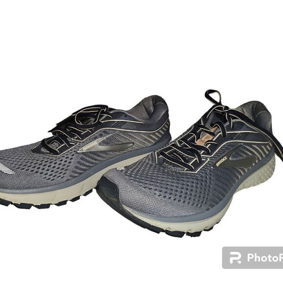 Brooks Ghost 12 Running Sneakers in Granite Peacoat Peach Mesh - Picture 3 of 5